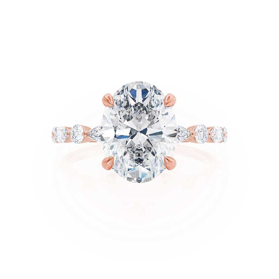1 CT Oval Pave Lab Grown Diamond Engagement Ring