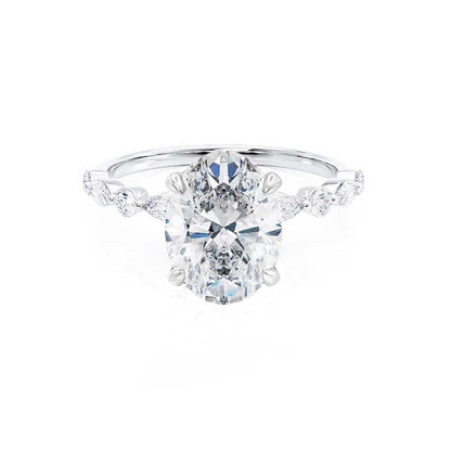 0.9 CT Oval Pave Lab Grown Diamond Engagement Ring