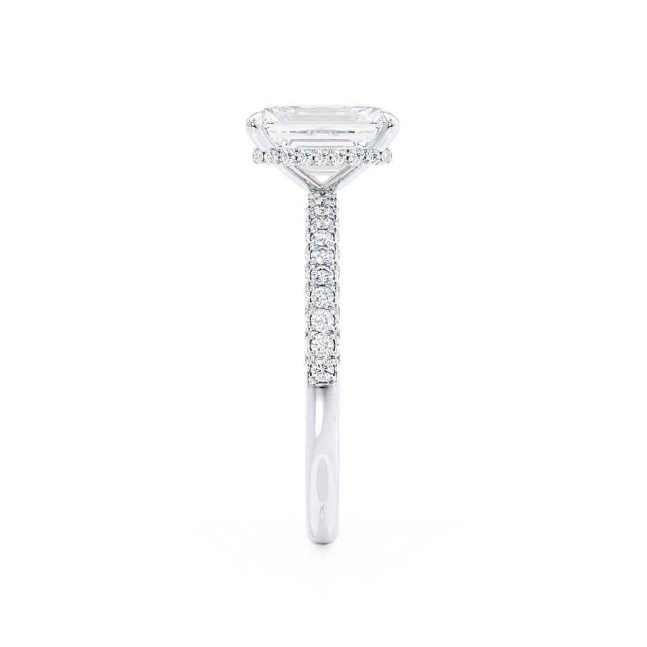 1.75 CT Emerald Pave Lab Grown Diamond Engagement Ring