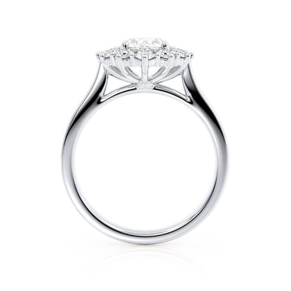 2.1 CT Oval Halo Lab Grown Diamond Engagement Ring