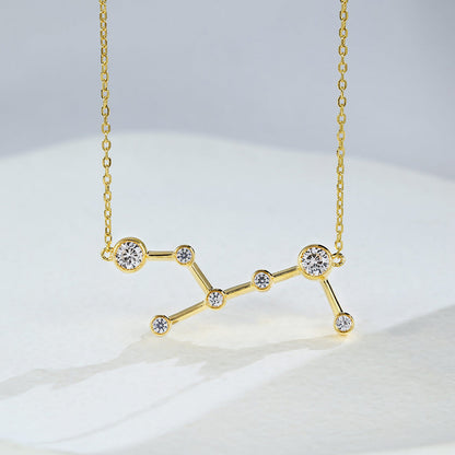 0.83 TCW Round Moissanite Virgo-Zodiac Sign Necklace