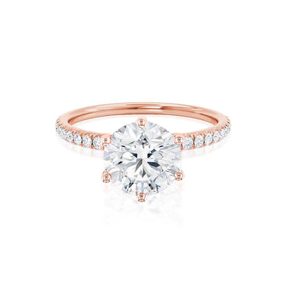 2.2 CT Round Pave Lab Grown Diamond Engagement Ring