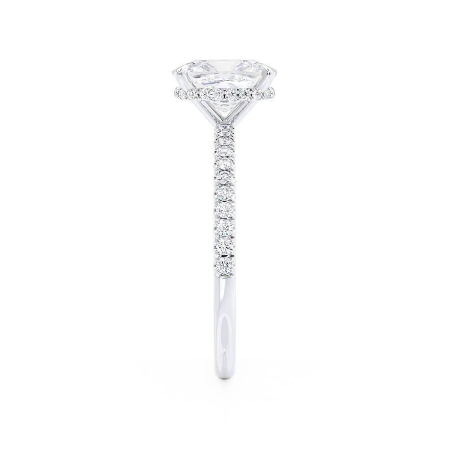 2.3 CT Elongated Cushion Pave Lab Grown Diamond Engagement Ring