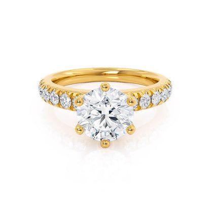 1.9 CT Round Pave Lab Grown Diamond Engagement Ring