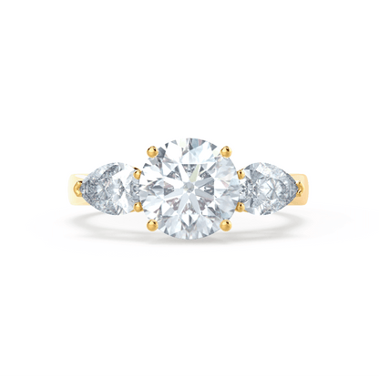 1 CT Round Three Stone Lab Grown Diamond Engagement Ring