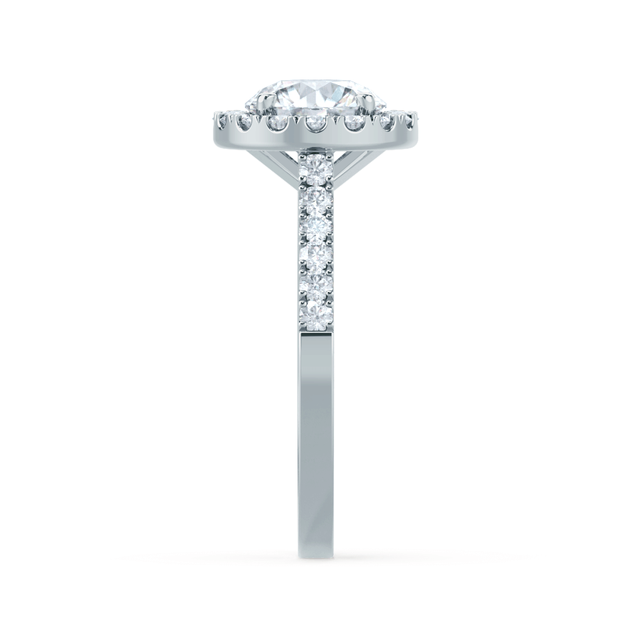 0.8 CT Round Halo & Pave Lab Grown Diamond Engagement Ring