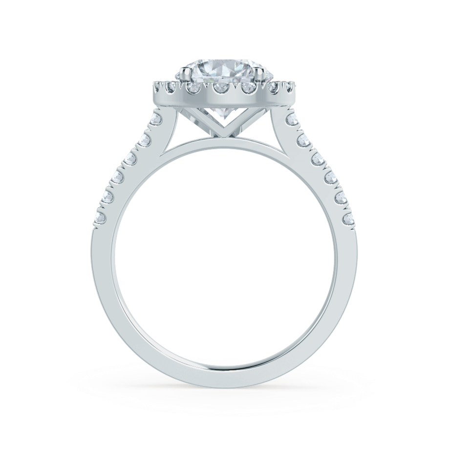 0.8 CT Round Halo & Pave Lab Grown Diamond Engagement Ring