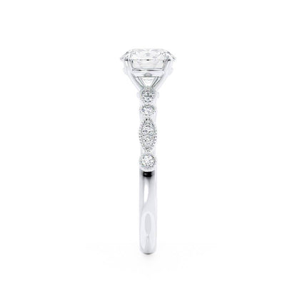 1 CT Round Pave Lab Grown Diamond Engagement Ring