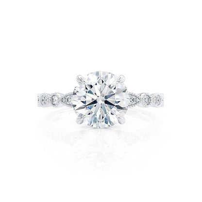1 CT Round Pave Lab Grown Diamond Engagement Ring