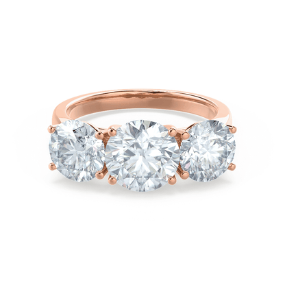 1.5 CT Round Three Stone Lab Grown Diamond Engagement Ring