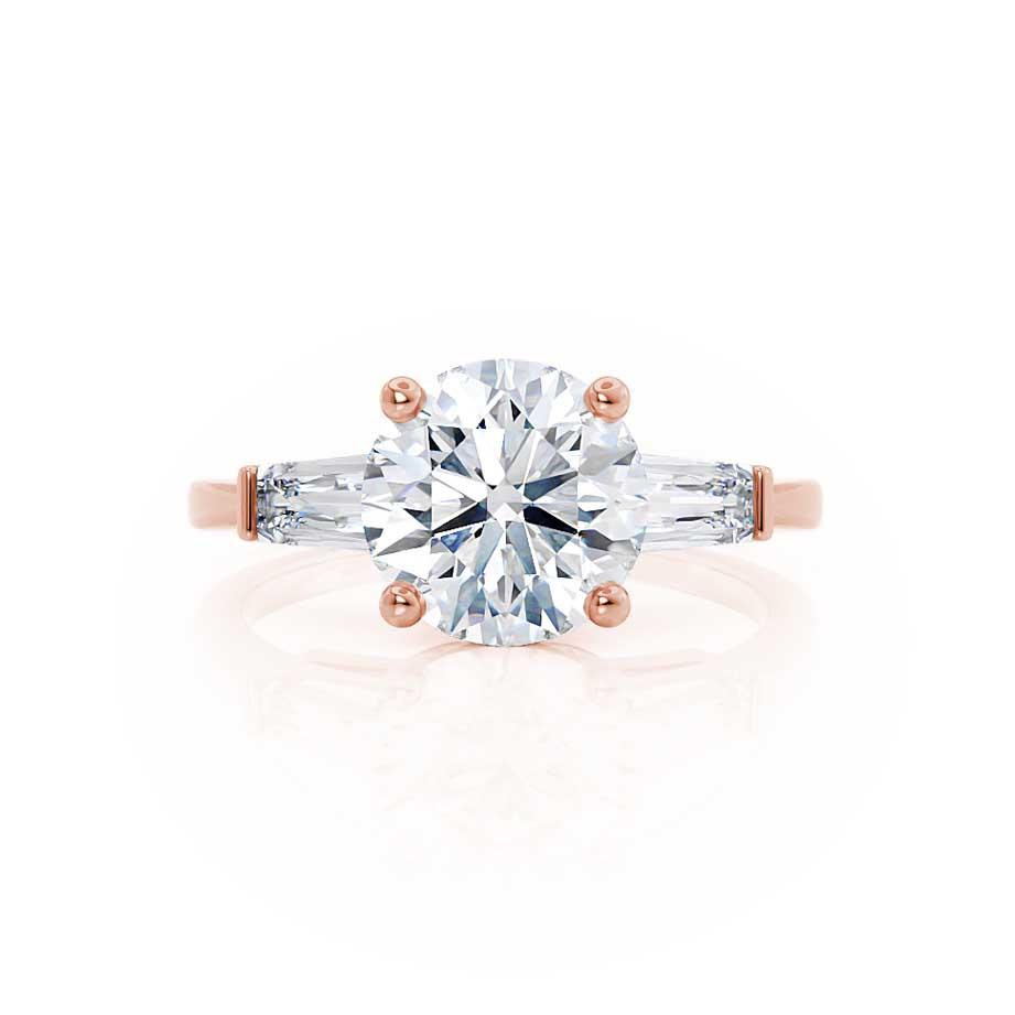 1 CT Round Three Stone Lab Grown Diamond Engagement Ring