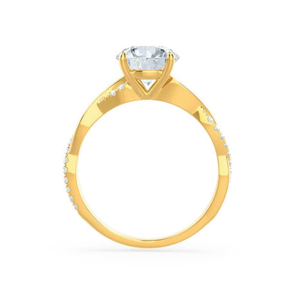 1.5 CT Oval Twisted Pave Lab Grown Diamond Engagement Ring