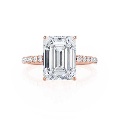 2.52 CT Emerald Pave Lab Grown Diamond Engagement Ring