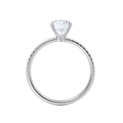 2 CT Round Pave Lab Grown Diamond Engagement Ring