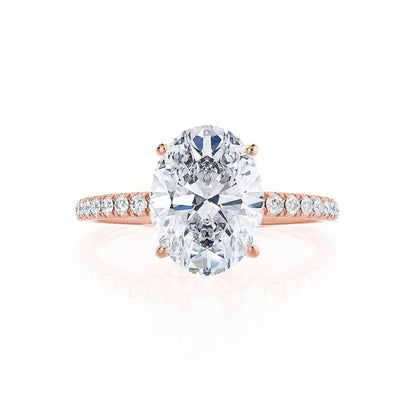 1 CT Oval Pave Lab Grown Diamond Engagement Ring