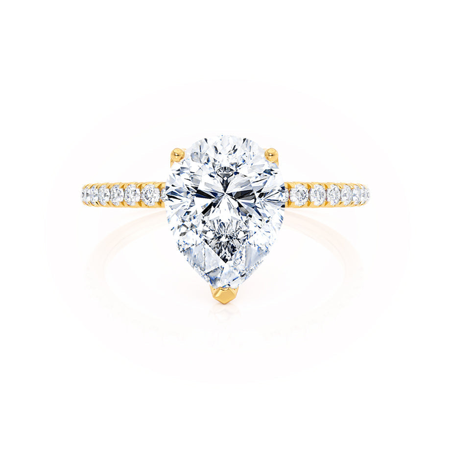 1.2 CT Pear Pave Lab Grown Diamond Engagement Ring