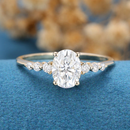 1.33 CT Oval Pave Lab Grown Diamond Engagement Ring