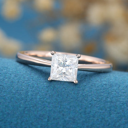 0.64 CT Princess Solitaire Lab Grown Diamond Engagement Ring