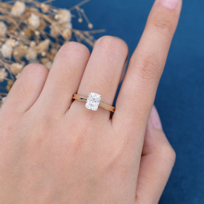 1.68 CT Radiant Pave Lab Grown Diamond Engagement Ring