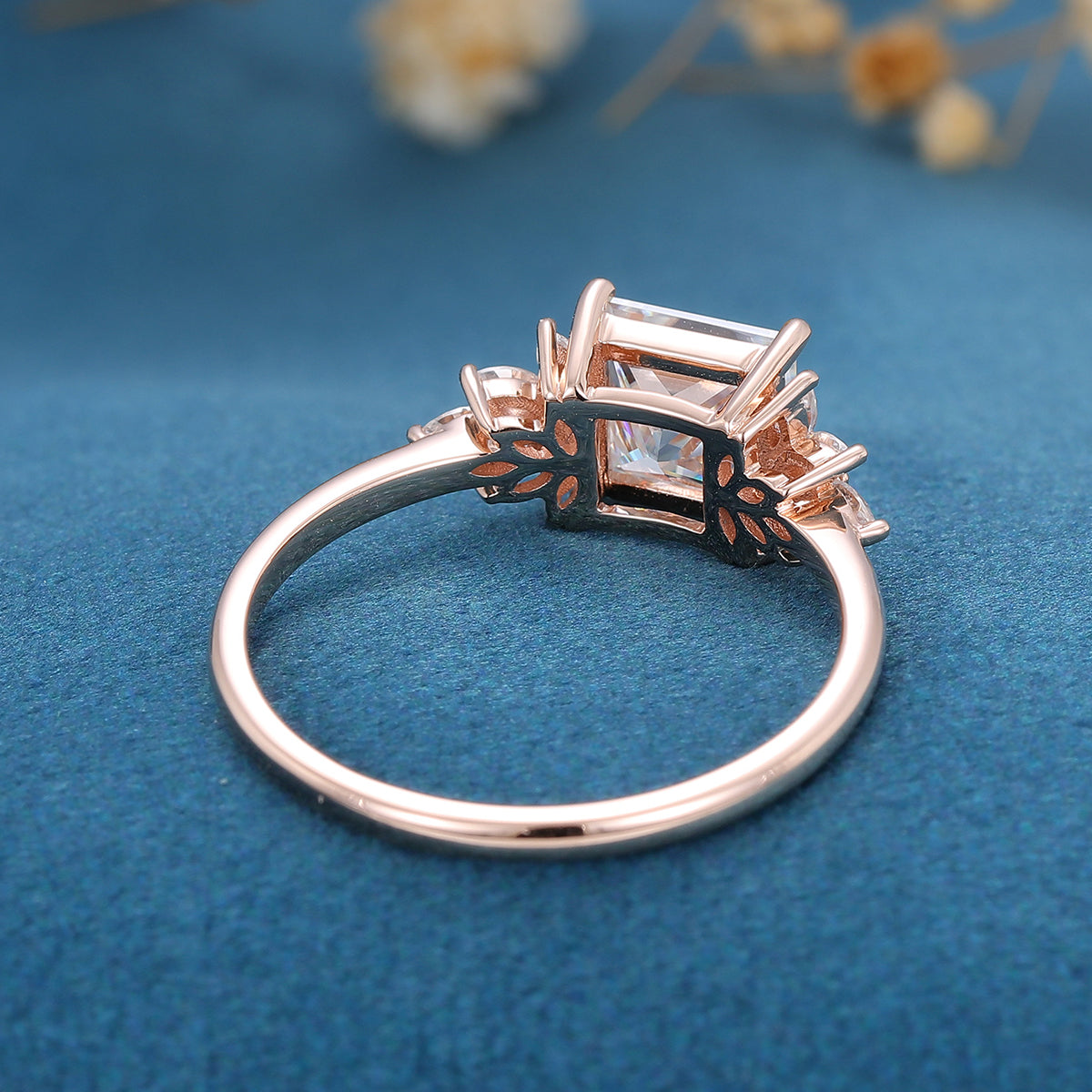 1.75 CT Princess Cluster Lab Grown Diamond Engagement Ring